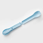Set Cubiertos Portatil Cuchara+tenedor+cuchillo De Plastico Celeste 1819-24