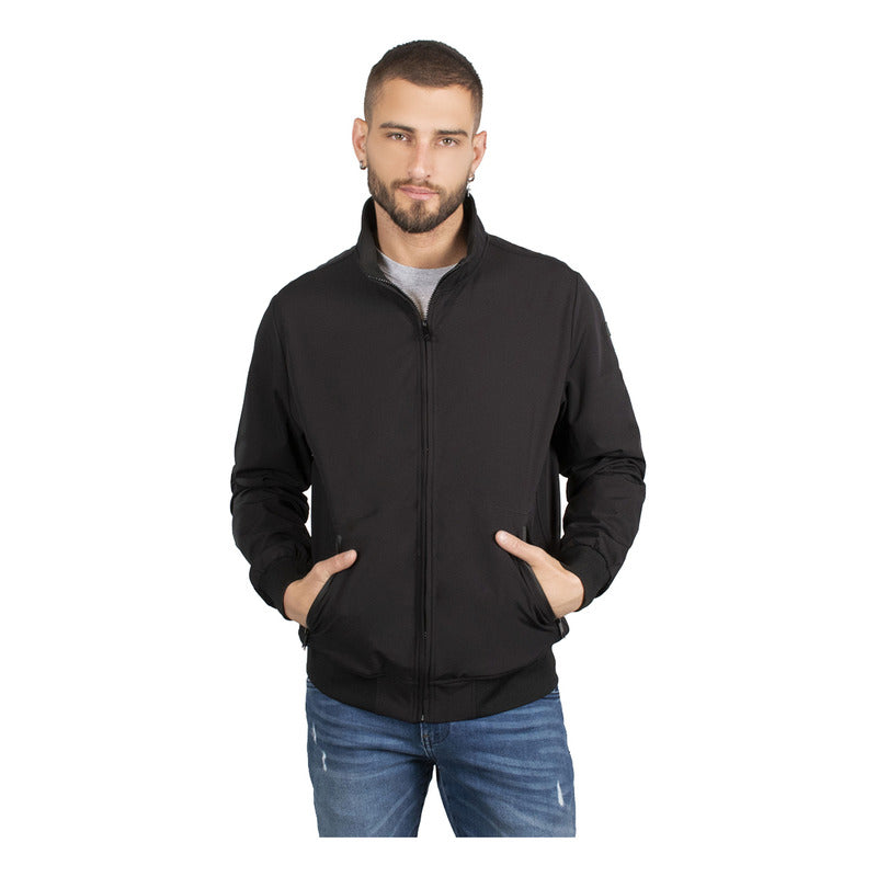 Chamarra Ligera Tipo Bomber Cw89-pol8728 Greenlander® Negro Ch Lisa