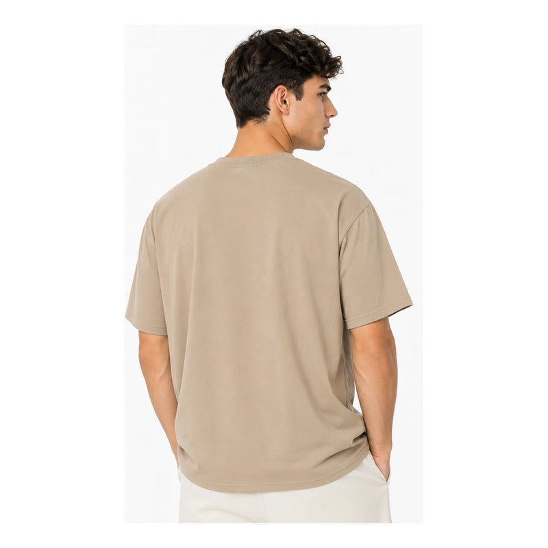 Playera Oversize Fit De Hombre Grogu Mascara De Latex® Beige Grogu G Lisa