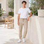 Pantalón Tipo Lino Para Hombre Mod. Mkhp0009 Mako & Co® Beige Lisa M