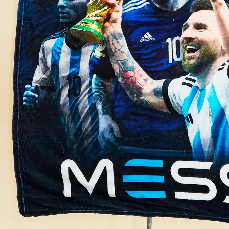 Frazada Ligera Super Suave Matrimonial Futbol Providencia® Equipo 500 G Messi