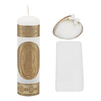 Set Para Bautizo Vela+concha+toalla+caja De Madera