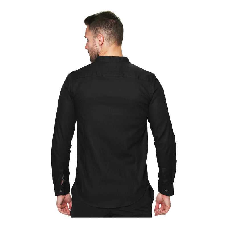 Camisa De Hombre Cuello Mao Mod.b31302 Marca Bobois®