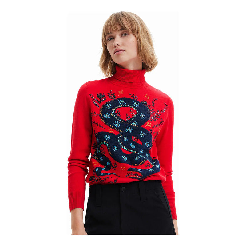 Suéter Casual Para Mujer Estampado Original Marca Desigual® Multicolor 22wwjf20