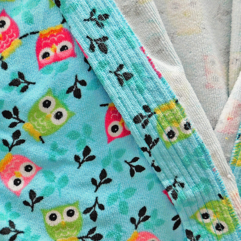 Bata De Baño Microfibra Estampada Diseños Animados