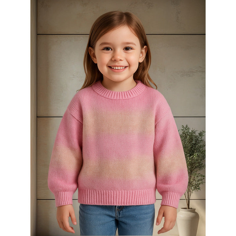 Suéter Tejido Para Niña Mod.4360 Marca Mayoral® Rosa Líneas 4