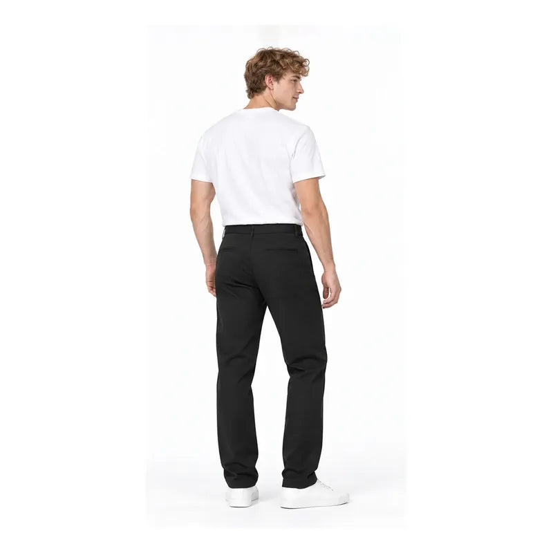 Pantalón Para Hombre Formal Bolsillo Oculto G61301 Bobois® Negro Lisa 31