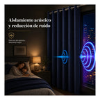 Set De Cortinas Blackout  Impermeables 1.37 X 2.13mts Luna® Azul