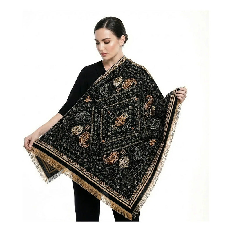Chalina Chal Elegante Suave Para Mujer 130x130cm Multiusos Marino Figuras Unitalla