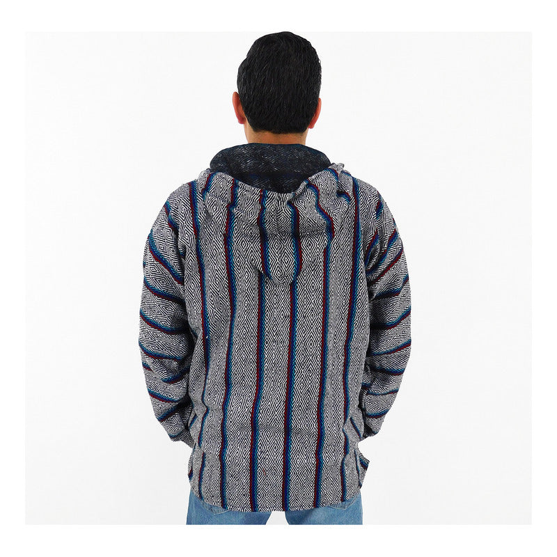 Suéter Poncho Canguro Artesanal Hoodie Acrilico Colores