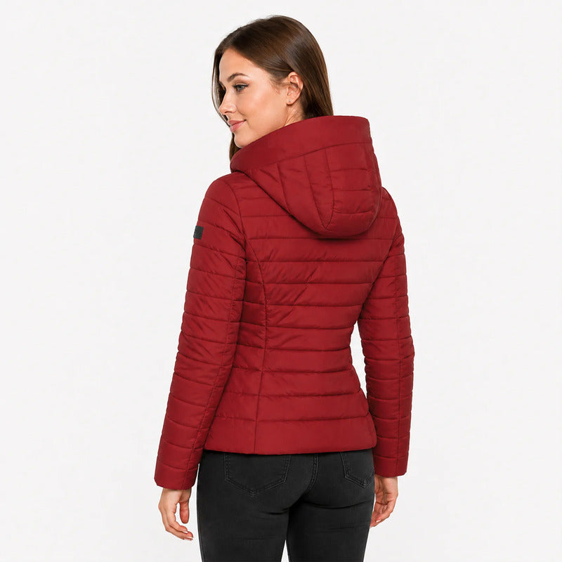 Chamarra Corta Capitonada De Mujer Dw89-pol7358 Greenlander® Terracota Ch Capitonado