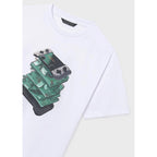 Playera Casual Para Niño Mod.6033 Marca Mayoral Nukutavake® Blanco Videojuego 18 Años Lisa