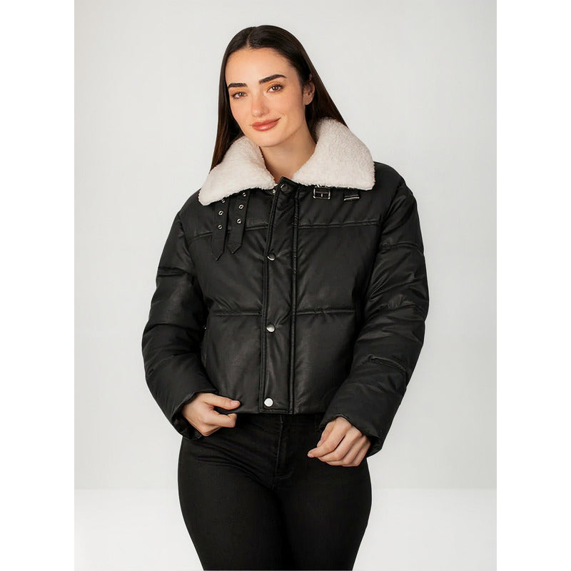 Chamarra Vinil Cuello De Peluche Dw86-vin7132 Greenlander®