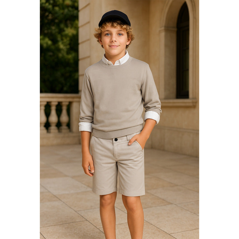 Bermuda De Vestir Para Niño Mod.6201 Marca Mayoral® Hueso Lisa 16 Años