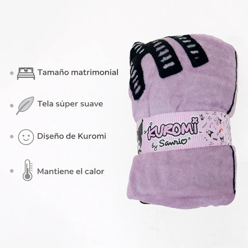 Cobertor Ligero Super Suave Matrimonial Diseños Providencia® Kuromi 850 G Multicolor