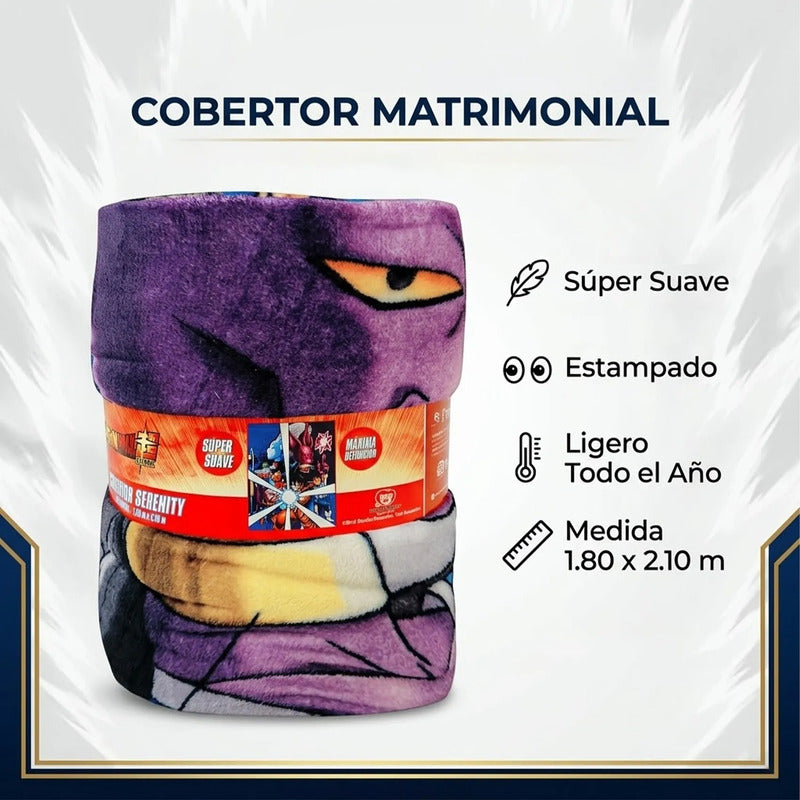 Cobertor Ligero Super Suave Matrimonial Diseños Providencia® Dragon Ball Super 850 G Multicolor