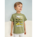 Playera Casual Comoda Para Niño Marca Mayoral® Verde Claro Safari 5 Estampa Localizada