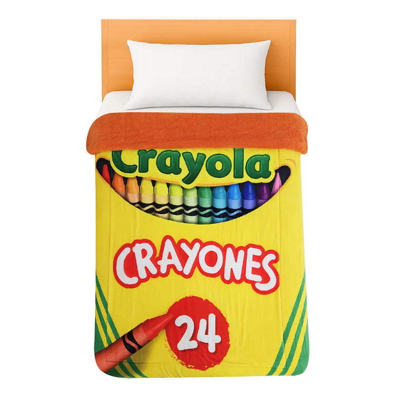 Cobertor Borrega Individual 1.50m X 2.00m Marca Providencia® Crayola 1 Kg Multicolor