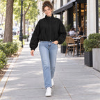 Sudadera Oversize Casual De Mujer 19402 Marca Camila Jones® Ch Negro Lisa