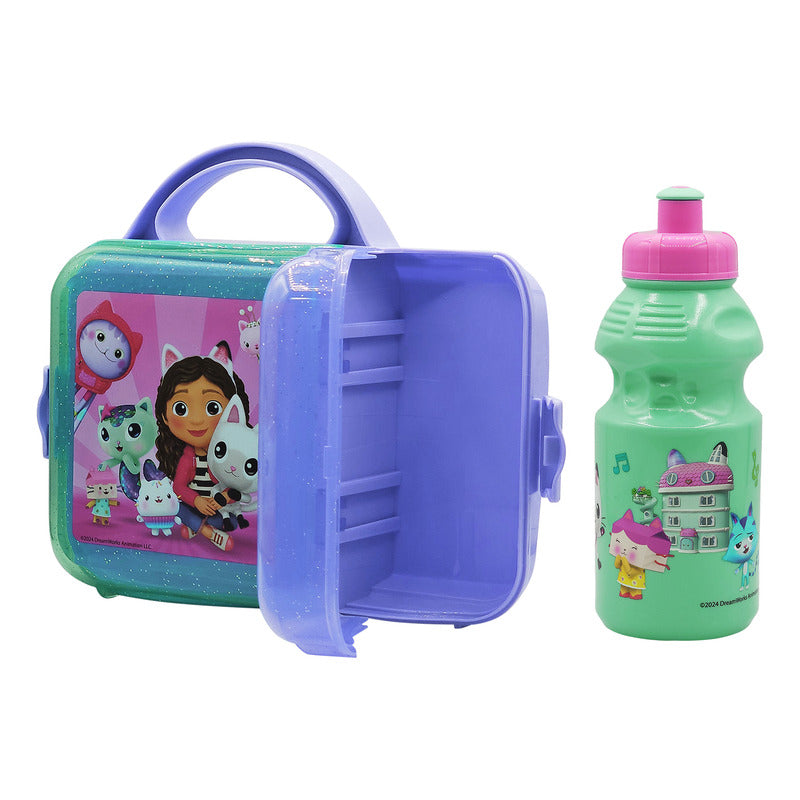 Lonchera Infantil De Plástico Con Botella Diseños Varios