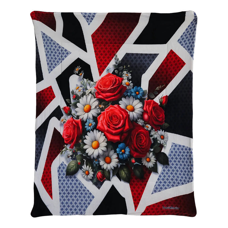 Edredón Borrega Soft Sobrecamero 2x2.20m Marca Providencia® Multicolor Rosas