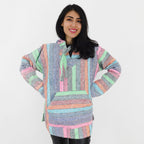 Suéter Poncho Canguro Artesanal Hoodie Acrilico Colores