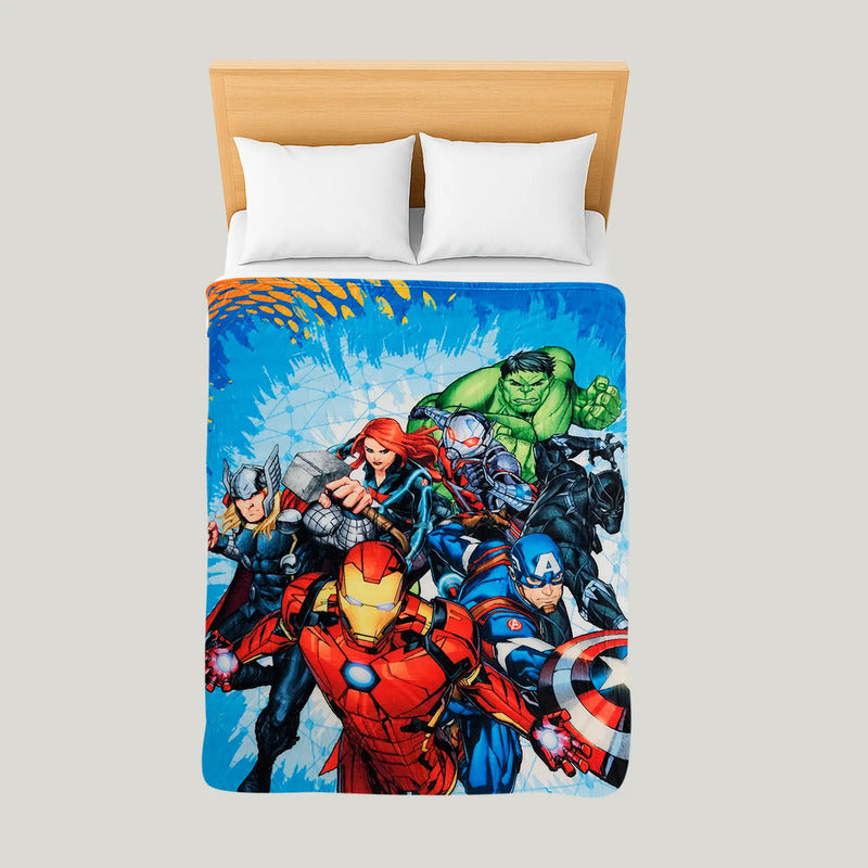 Cobertor Ligero Super Suave Matrimonial Diseños Providencia® Avengers 850 G Multicolor