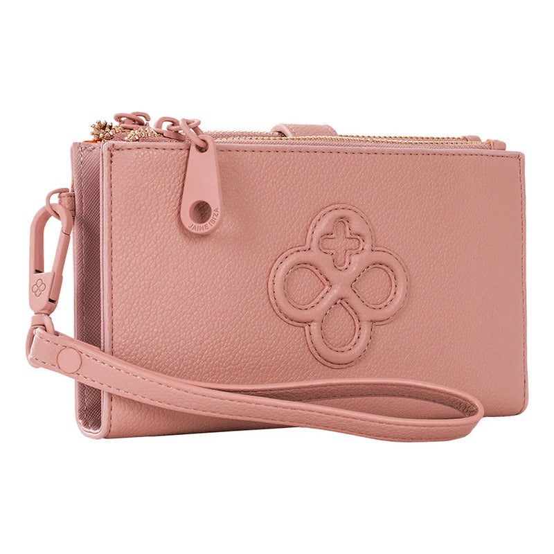 Cartera Mediana Bi-plegable Doble Cierre Ji 628 Jaime Ibiza® Rosa Liso