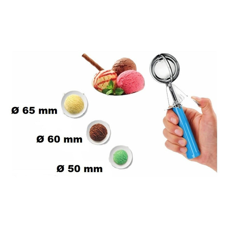 Cuchara Para Helado Mealtex Marfil 65mm Acero Inoxidable Resorte