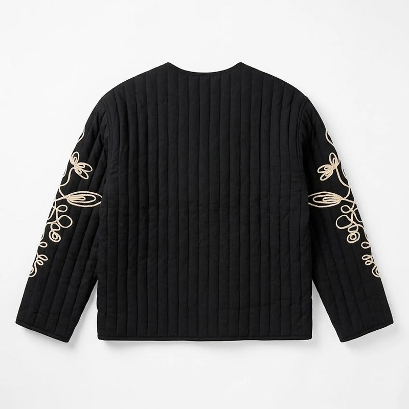 Chamarra Ligera Para Mujer Con Bordado Jx3225 Marca G8 Moda® Negro G/eg Boho