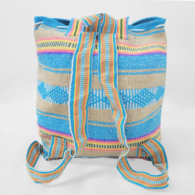 Mochila Artesanal Tejida Tipo Morral Con Bolsillo Frontal 10kg