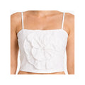 Blusa Top De Tirantes Con Flor Desmontable Al2107 Julys® Blanco Lisa G
