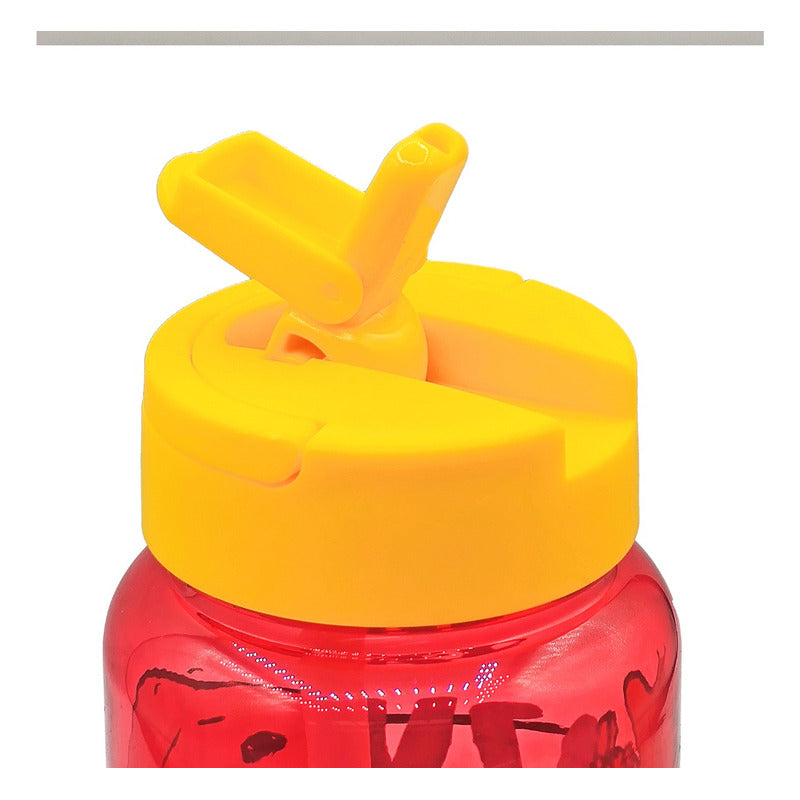 Botella De Plástico 500ml Con Popote Diseños Infantil Varios