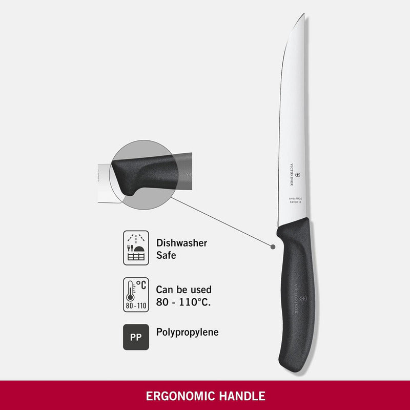 Cuchillo Para Trinchar Carving Knife 6.8103.18b Victorinox® Negro