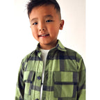 Camisa De Cuadros Para Niño Mod.4123 Marca Mayoral® Verde Olivo Cuadros 9