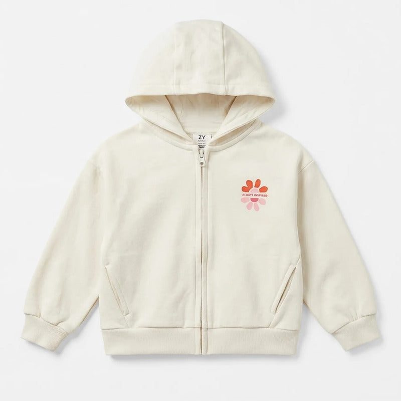 Sudadera Casual Para Niña Mod. Zkkgap0201 Marca Zippy® 4-5 Años Hueso Lisa