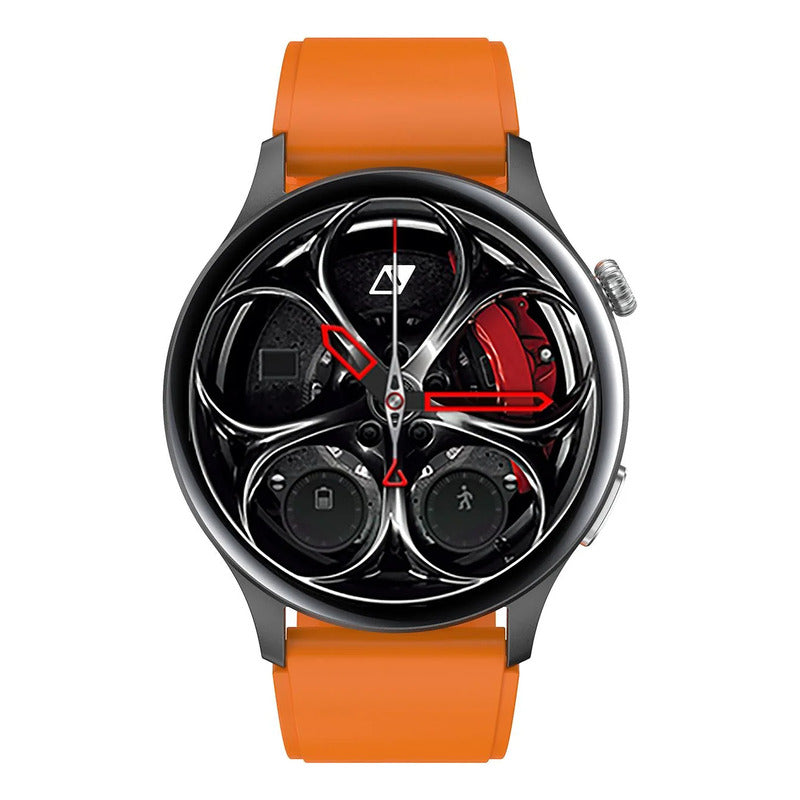 Reloj Smartwatch Hombre Race F1 Nylon Marca Nu Nordic® Negro Liso Naranja
