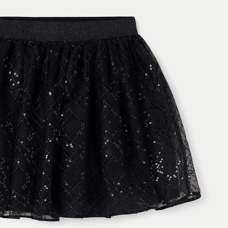 Falda Para Niña Con Lentejuelas Mod. 7971 Marca Mayoral® Negro Lentejuelas 18 Años