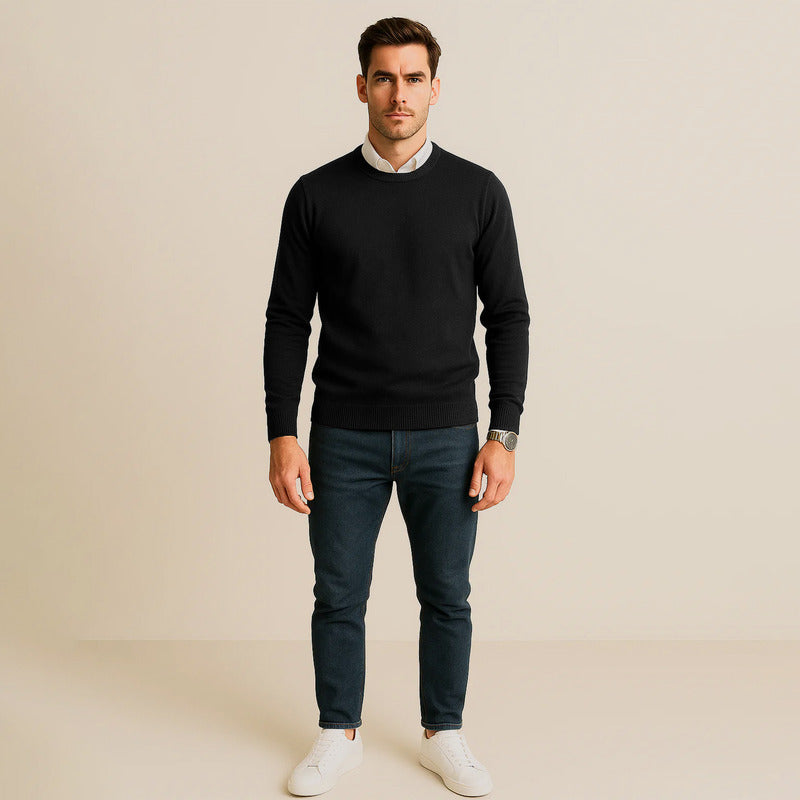 Suéter Para Hombre Básico De Punto Fino E55301 Marca Bobois®