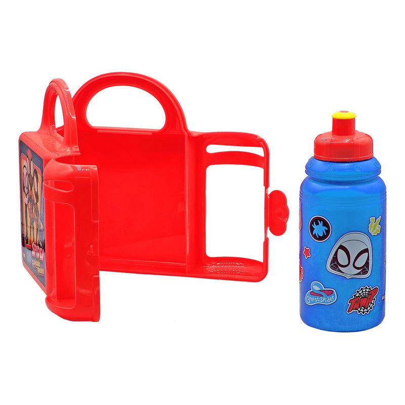 Lonchera Infantil De Plástico Con Botella Diseños Varios