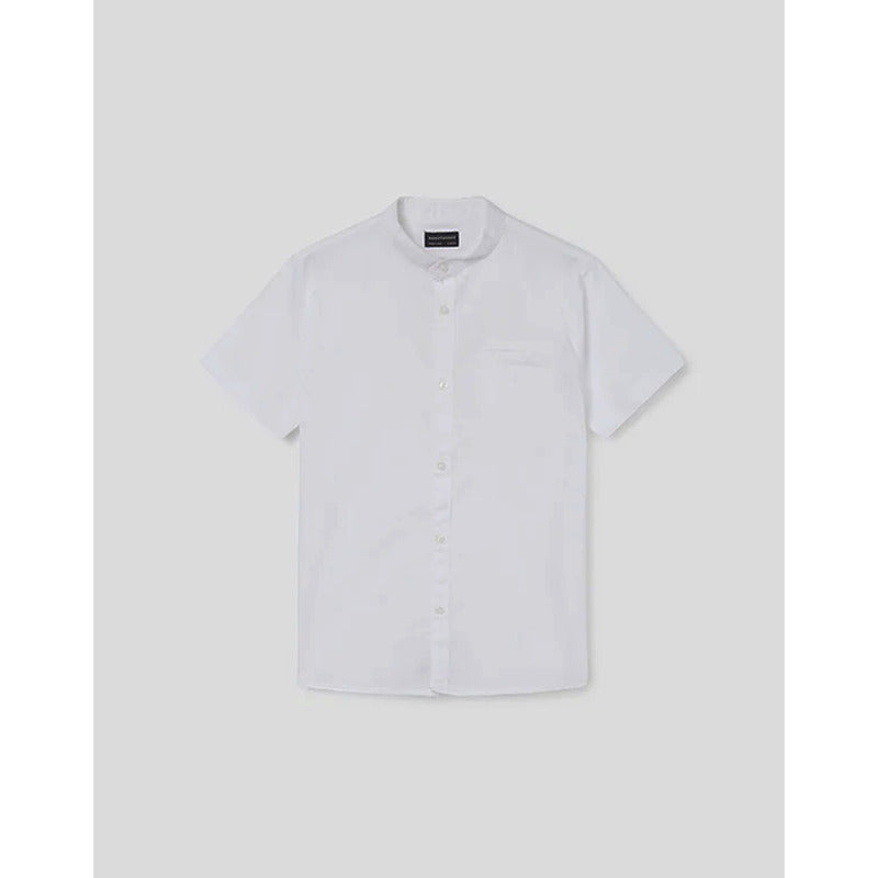 Camisa Cuello Mao Para Niño Mod.6113 Marca Mayoral® Blanco Liso 16 Años
