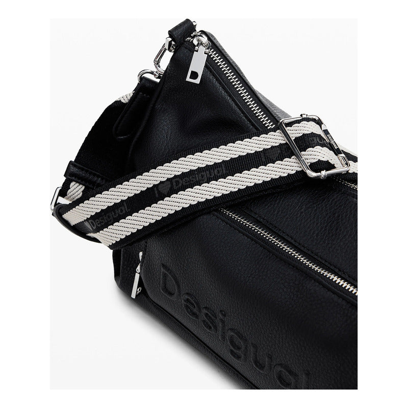 Bolso De Mano Para Mujer Mod.24waxp972000 Marca Desigual® Negro Lisa Níquel