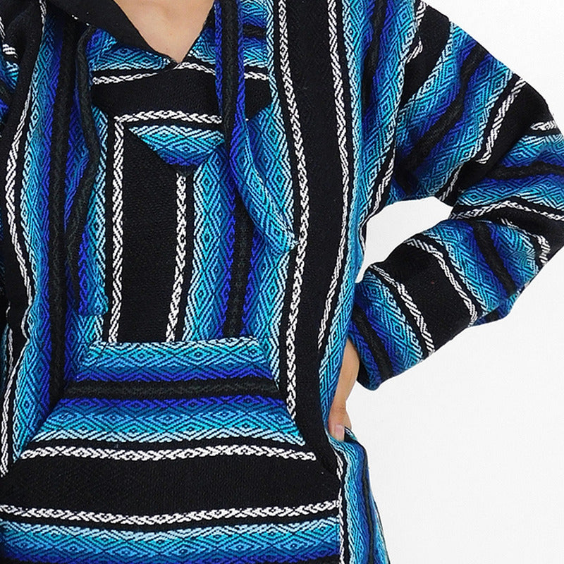 Suéter Poncho Canguro Artesanal Hoodie Acrilico Colores