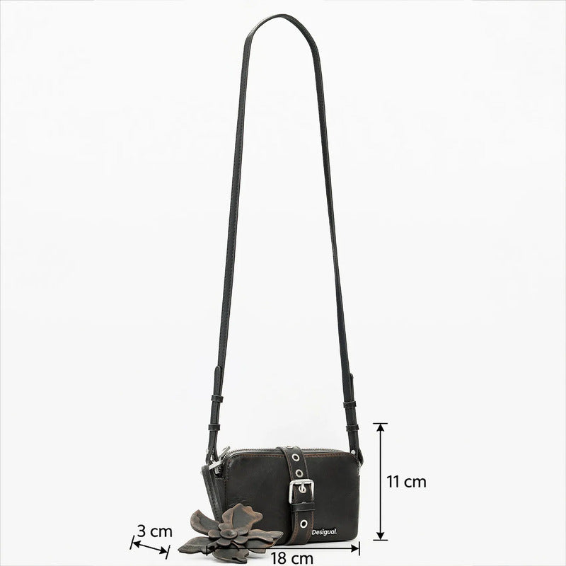 Monedero Bandolera Para Mujer 26sayp08/6009 Desigual® Negro Liso