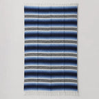 Falsa Artesanal 1.90m X 1.20m Cobija Multiusos Mexicana Geométrico 1 Kg Azul
