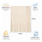 Cobertor Ovejita Ligero Matrimonial 1.80x2.10m Providencia® Multicolor 400 G Nevado Camello