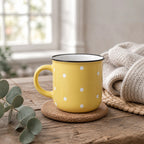 Taza De Ceramica Con Puntos 340ml Mod. 1744-60 Amarillo Puntos