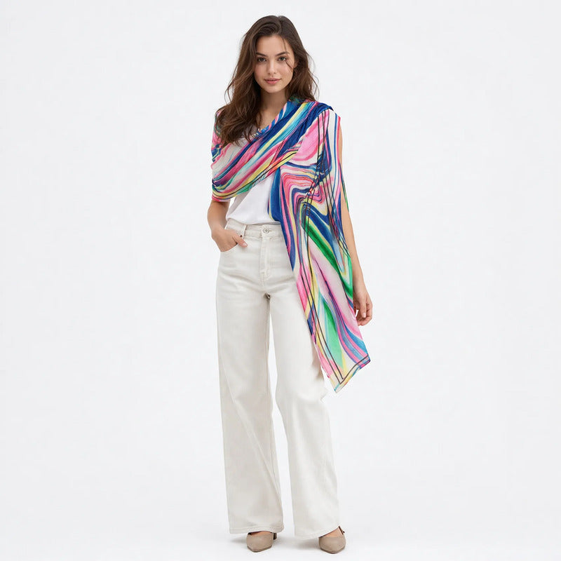 Pashmina Ligera Suave Casual Para Mujer Marca Desigual® Multicolor 24sawa35/9021 Unitalla