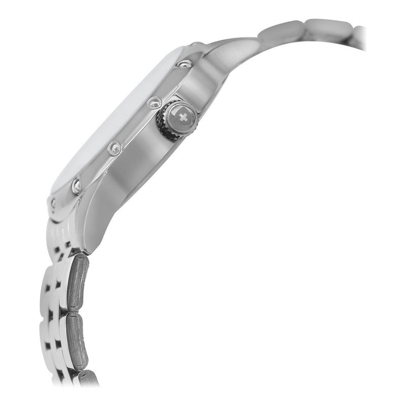 Reloj Para Hombre Np20341macbi Marca Nivada Swiss® Plateado Blanco