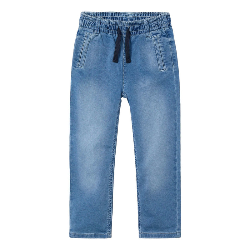 Pantalón Jogger De Niño Con Cordón Mod.3564 Marca Mayoral® Azul Acero Liso 7 Años